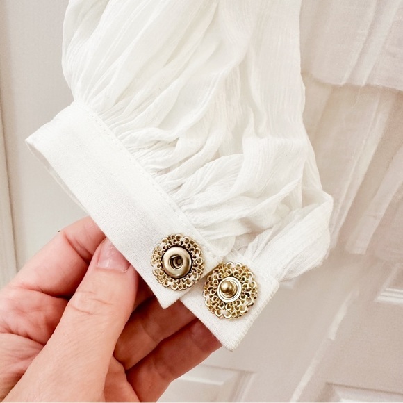 NWT Bronx & Banco Bianca V Neck Puff Sleeve Mini Dress White sz XS - Picture 7 of 13